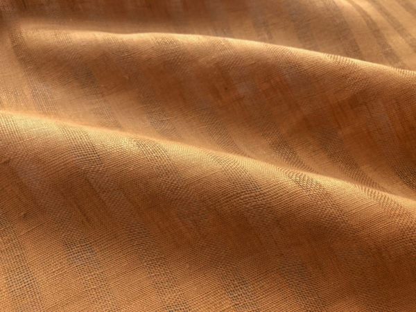 Athens Textured Linen - Narrow Stripe - Nutmeg