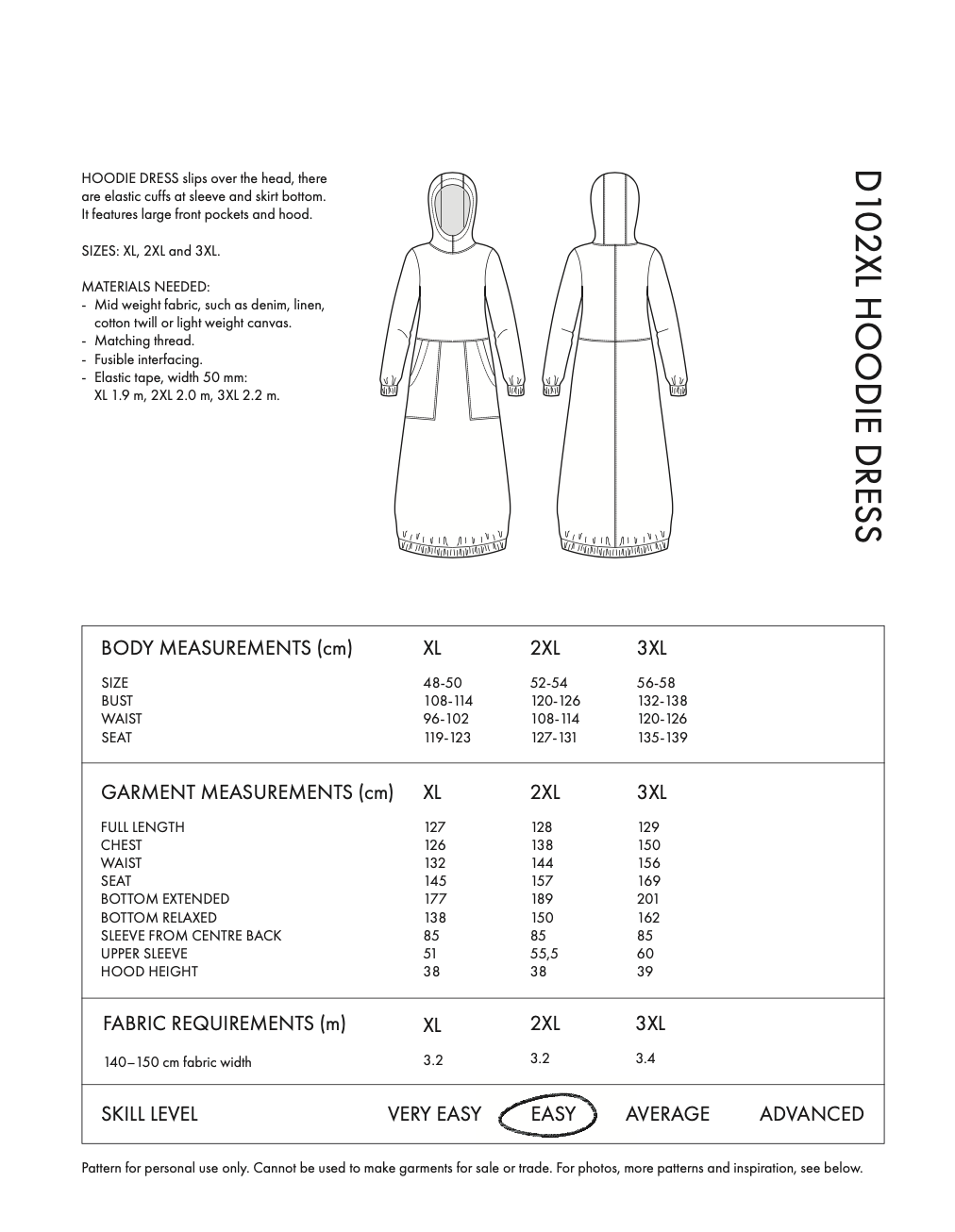 Hoodie Dress Pattern by The Assembly Line – fibresmith