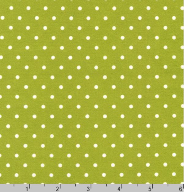 Cozy Cotton Flannel - Polka Dots - Grass