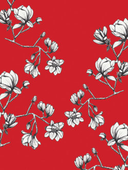 Quilting Cotton – AGF – Magnolia Study – Red