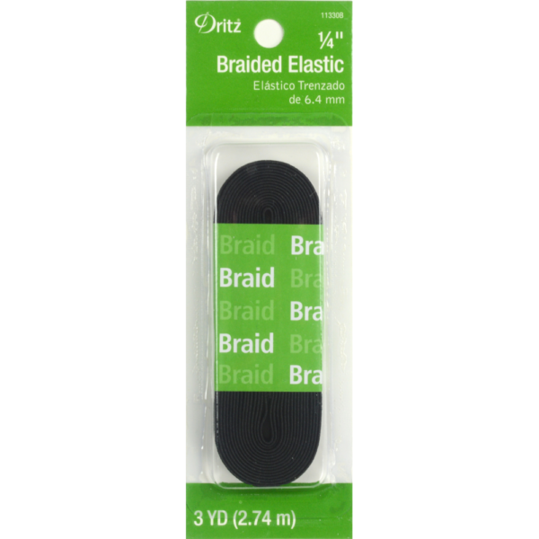 Dritz 1/4" Braided Elastic - Black