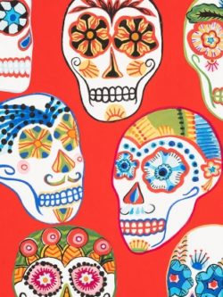 Quilting Cotton - Alexander Henry - Calaveras Contentas - Red