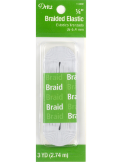 Dritz 1/4" Braided Elastic - 3yd - White