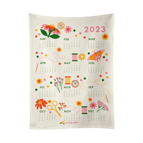 Ruby Star Society – Cotton Tea Towel – 2023 Calendar