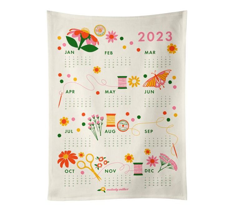 Ruby Star Society – Cotton Tea Towel – 2023 Calendar