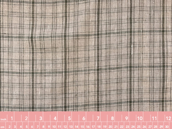 Designer Deadstock - Yarn Dyed Linen - Neutral Plaid