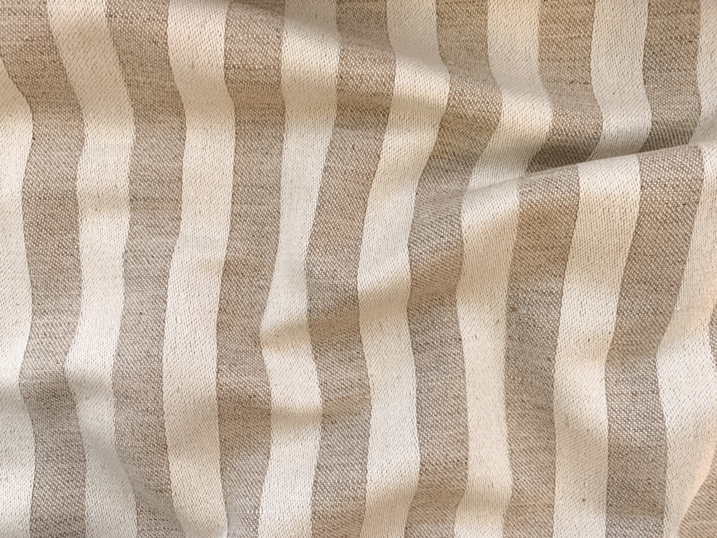 Dead Stock - Stripe Linen - Natural/Taupe