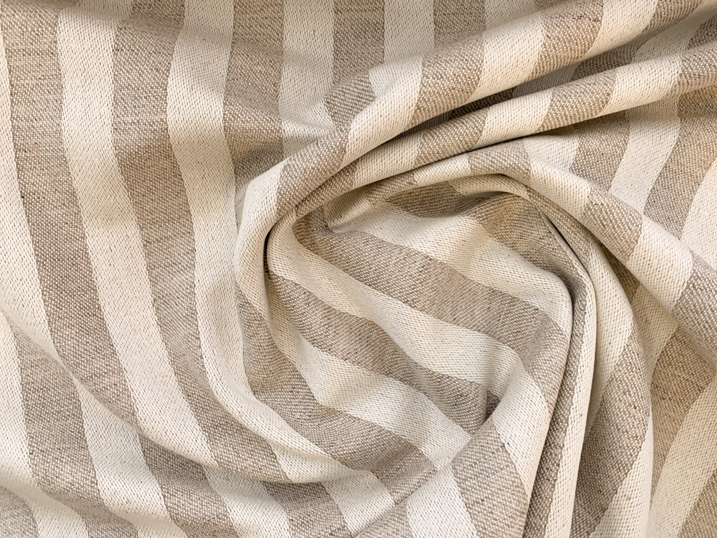 Dead Stock - Stripe Linen - Natural/Taupe