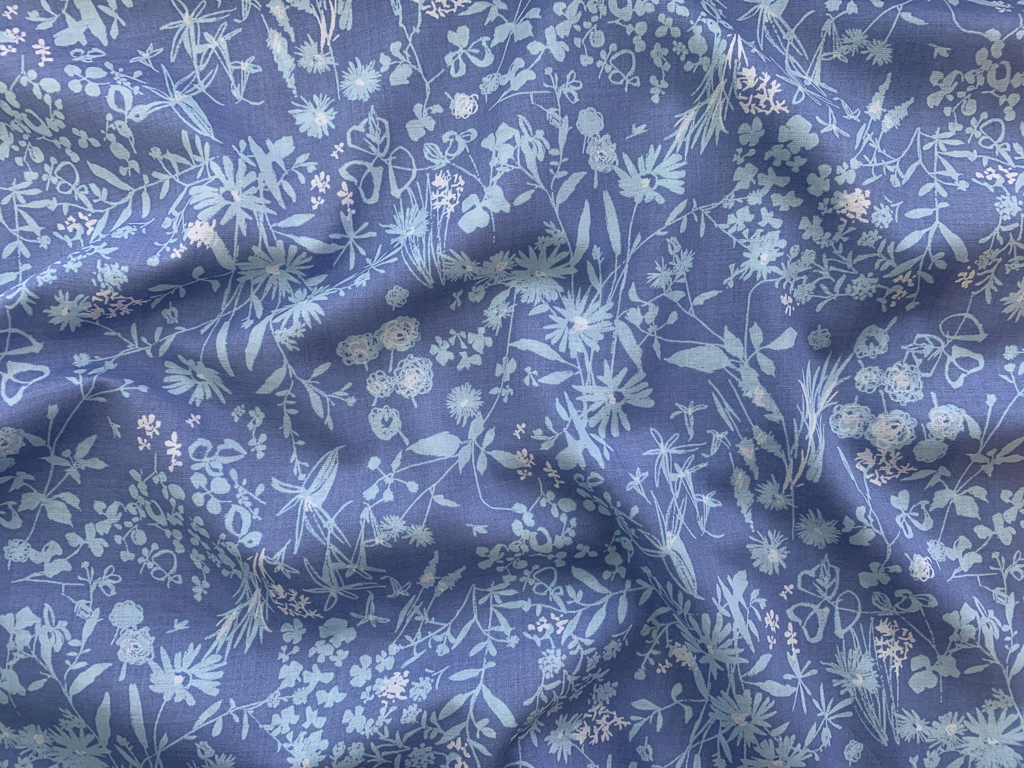 Clearance 11.95 USD per Yard, the Chiangmai Native Cotton Fabric,natural  Cotton Blue Light Blu Shade,soft Cotton and Slight Pattern 