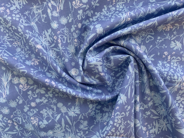 Japanese Cotton Lawn - Tonal Floral - Sky Blue