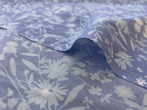 Japanese Cotton Lawn - Tonal Floral - Sky Blue