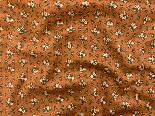 Japanese Cotton Sheeting - Antique Floral - Rust