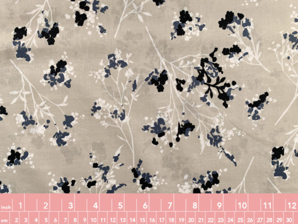 Japanese Cotton Lawn - Abstract Floral - Mushroom