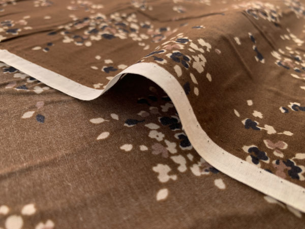 Japanese Cotton Lawn - Abstract Floral - Nutmeg