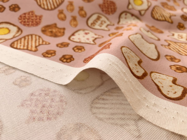 Japanese Cotton Canvas - Cat Bread - Pink