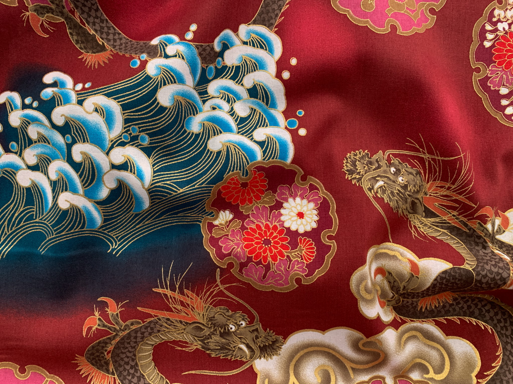 japanese dragon fabric