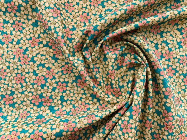 Japanese Cotton Lawn - Sakura - Metallic - Stonemountain & Daughter Fabrics