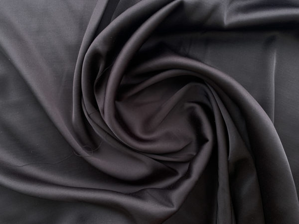 Italian Deadstock - Rayon Stretch Satin- Black