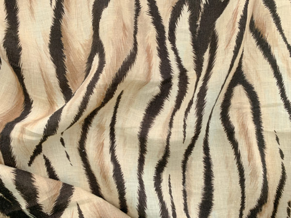 Designer Deadstock - Italian Linen - Tiger Stripes