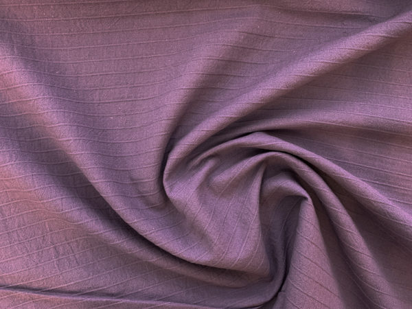 Japanese Cotton/Linen Chambray w/ Raised Stripes - Purple