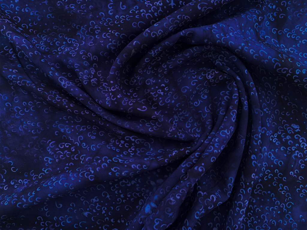 Rayon Batik Batiks by Mirah Ponderosa Deep Blue Stonemountain