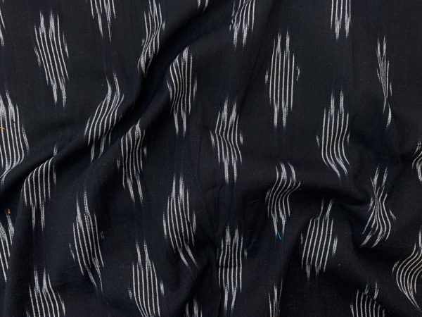 Cotton Ikat - Static - White on Black