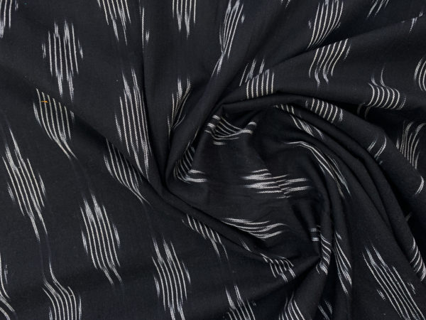 Cotton Ikat - Static - White on Black