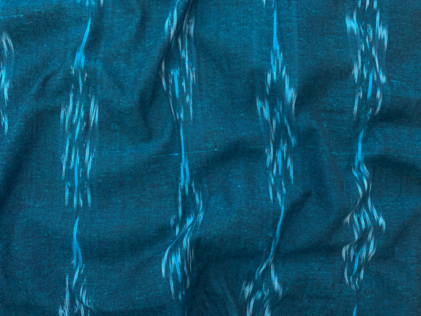 Cotton Ikat - Leaves - Aqua