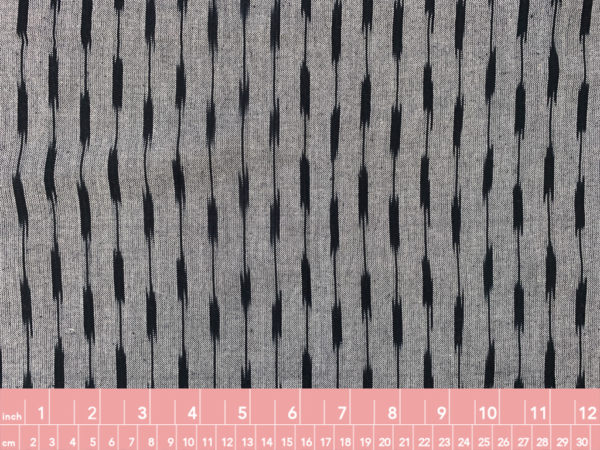 Cotton Ikat - Abacus - Black on Grey