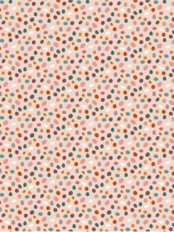 Quilting Cotton – Now and Zen Yoga Animals - Zen Dots - Peach