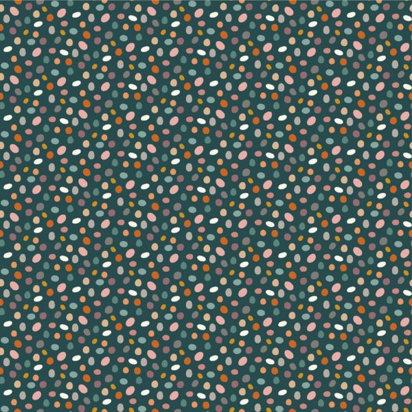 Quilting Cotton Now and Zen Yoga Animals Zen Dots Teal