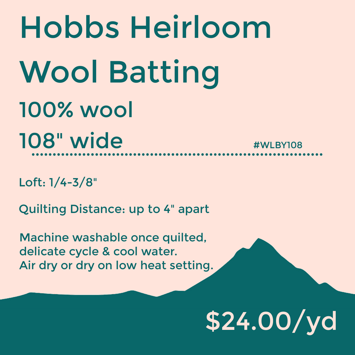 Hobbs Quilt Batting Heirloom Wool Quilt Batting by the Roll 108 inches by  25 yards