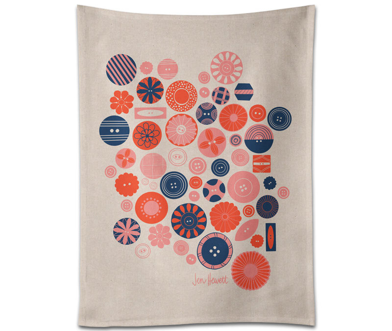 Ruby Star Society – Cotton Tea Towel – Buttons