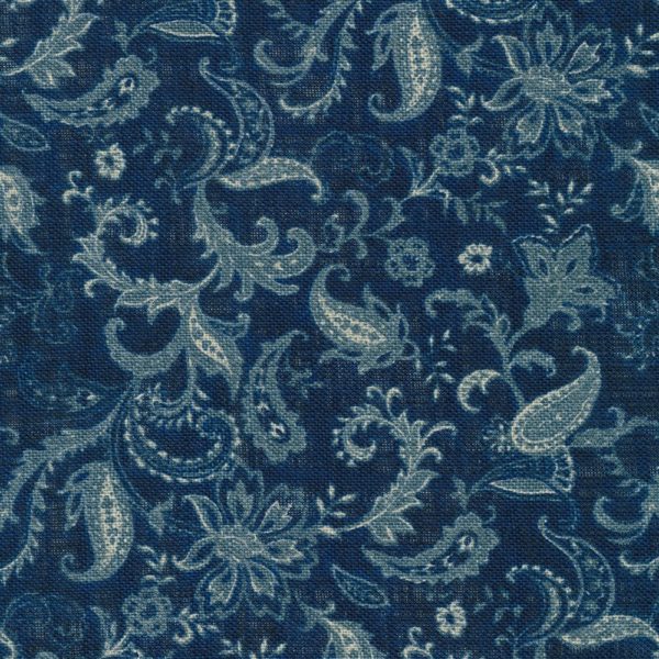 Nara Homespun Floral Paisley Navy Stonemountain & Daughter Fabrics