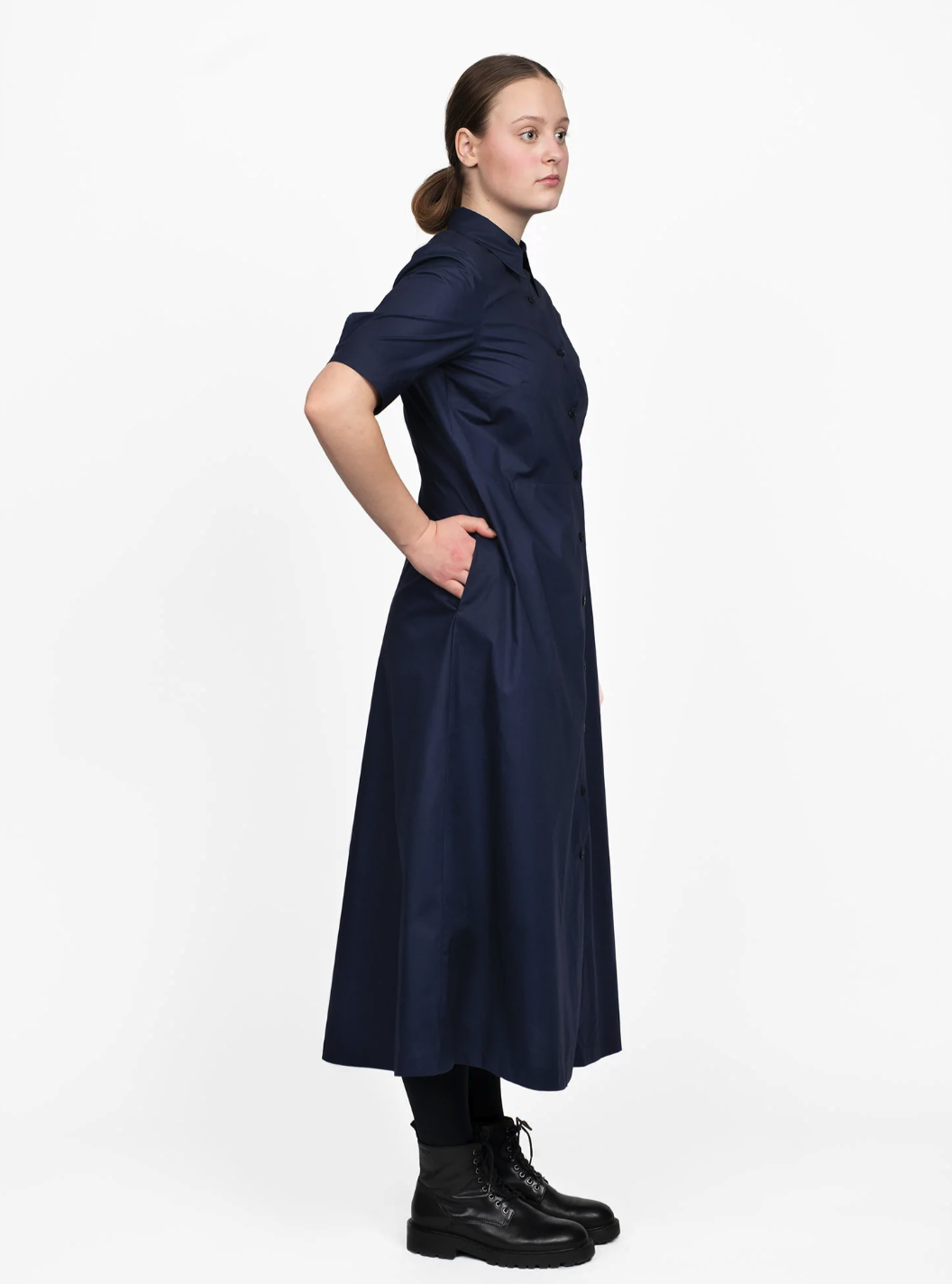 Uniqlo, T-shirt Dress With Built in Bra, Navy Blue, Large