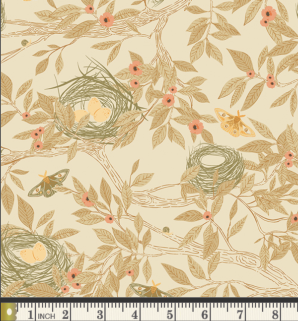 AGF – Cotton Flannel – Nesting Garden - Ivory