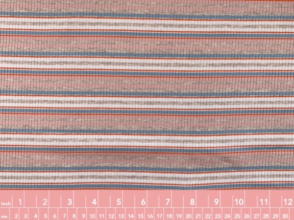 Designer Deadstock – Rayon/Spandex Rib Knit – Pastel Stripe