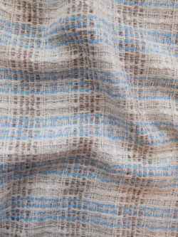 European Designer Deadstock - Rayon/Polyester Boucle Tweed - Baby Blue/Taupe