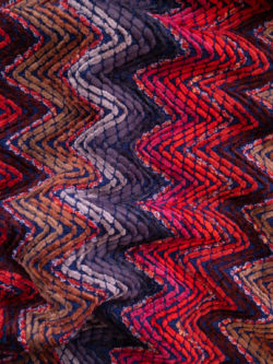 European Designer Deadstock - Polyester/Acrylic Woven Chenille - Sunset Zig Zag