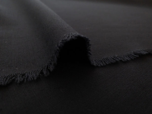 European Designer Deadstock - Wool/Polyester Stretch Suiting - Black