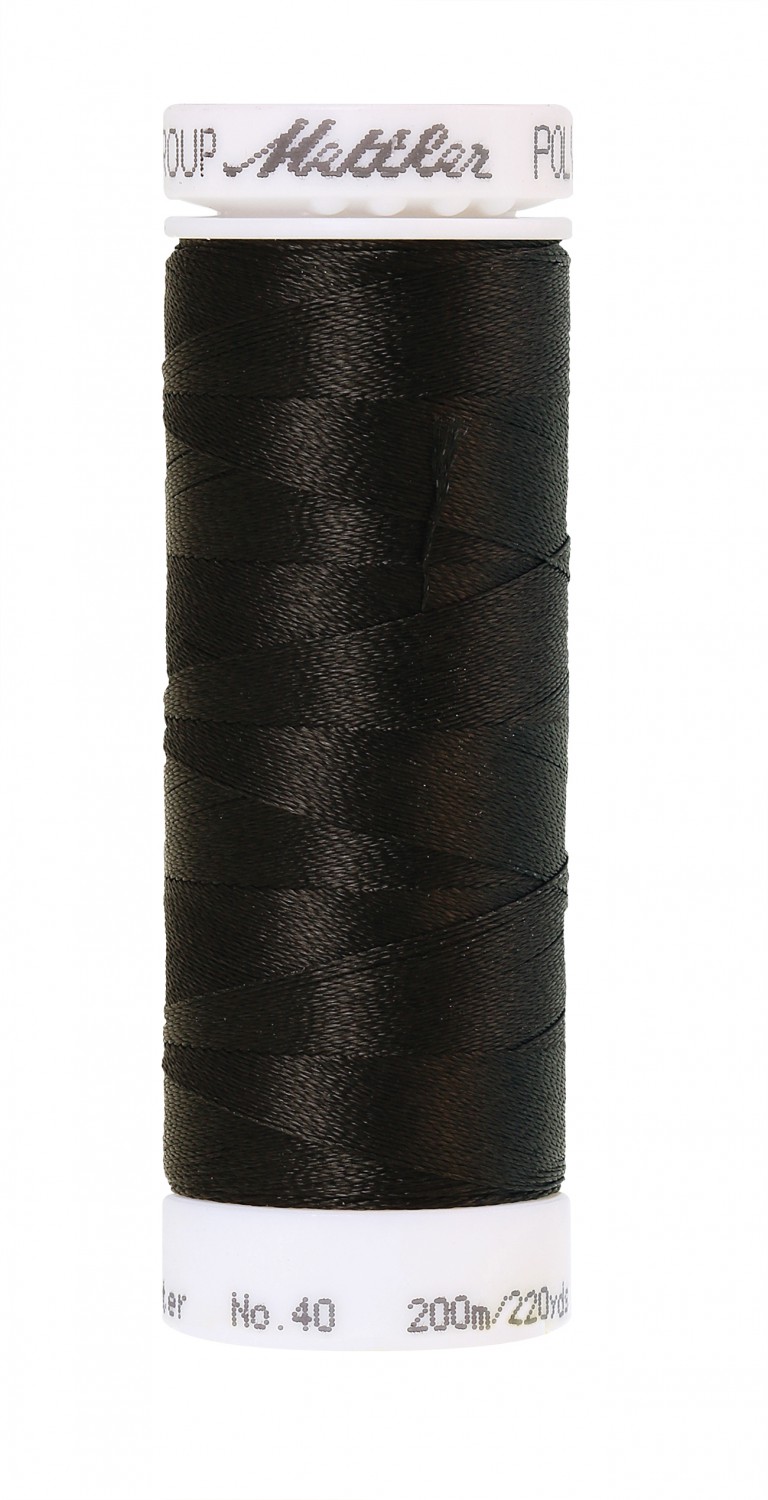 Mettler Poly Sheen Black - Embroidery & Heavy Duty Thread - 200m/220yd -  Stonemountain & Daughter Fabrics