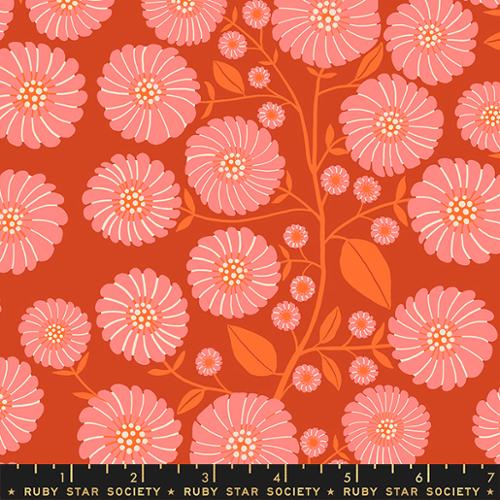 Quilting Cotton – Ruby Star Society – Floradora – Starflower – Cayenne