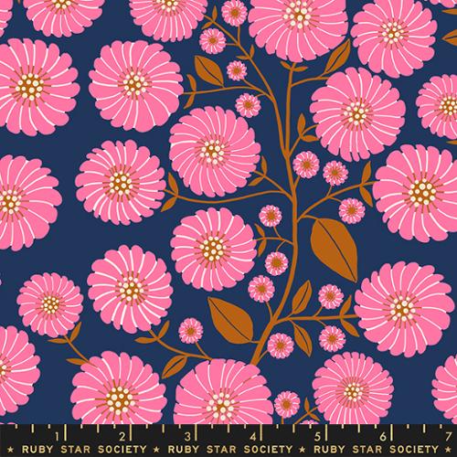 Quilting Cotton – Ruby Star Society – Floradora – Starflower – Navy