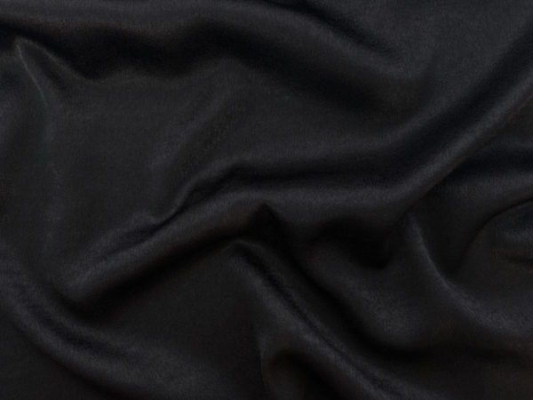 Japanese Designer Deadstock - Polyester Peached Sheened Crepe - Black