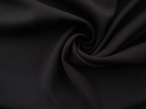 Japanese Designer Deadstock - Wool/Polyester Crepe Suiting - Black