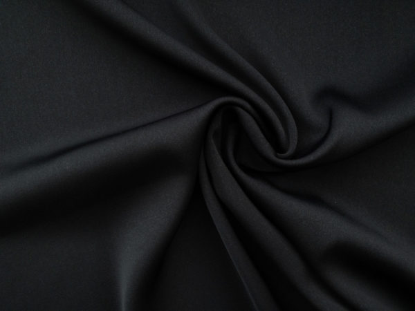 Japanese Designer Deadstock - Polyester/Spandex Satin Stretch Suiting - Noir