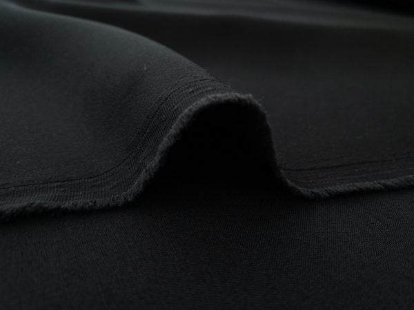 Japanese Designer Deadstock - Polyester/Spandex Satin Stretch Suiting - Noir