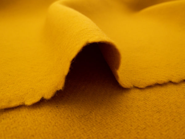 European Designer Deadstock – Wool/Polyester Herringbone Coating – Mustard