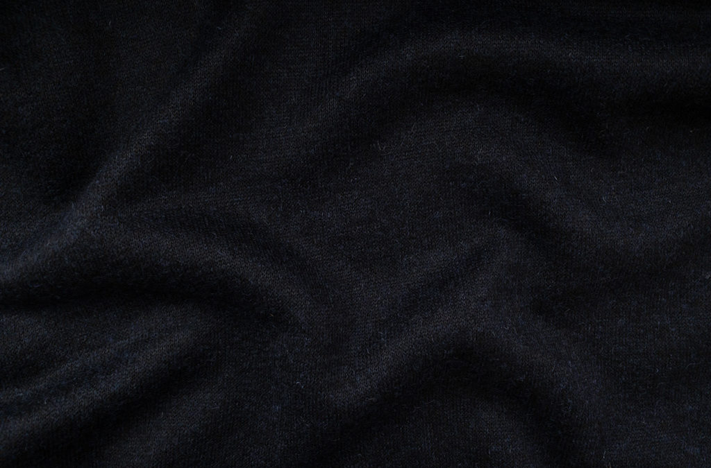 Japanese Designer Deadstock – Boiled Wool Blend Sweater Knit – Black/Navy