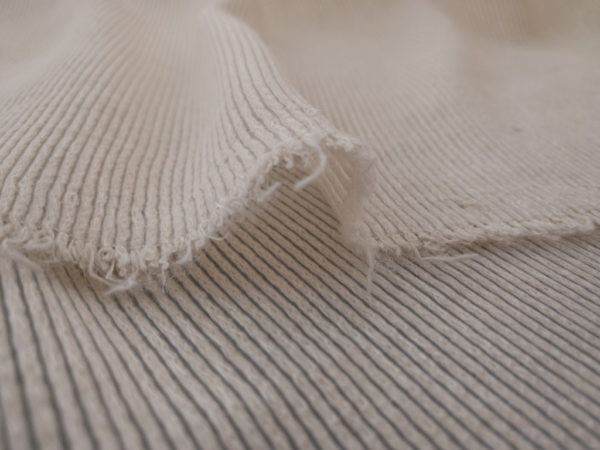 Japanese Designer Deadstock – Polyester Blend Novelty Sheer Stripe – Cream